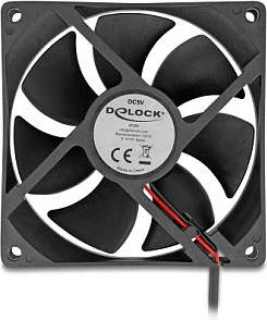 Ventilator kasë DeLOCK 67291, 92mm, 5V, 2400RPM, 2-pin, i zi