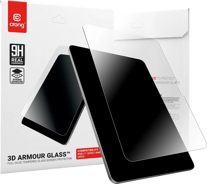 Xham i fortë mbrojtës CRONG 3D Armour Glass për iPad 11" (2025) / iPad 10.9" (2022)