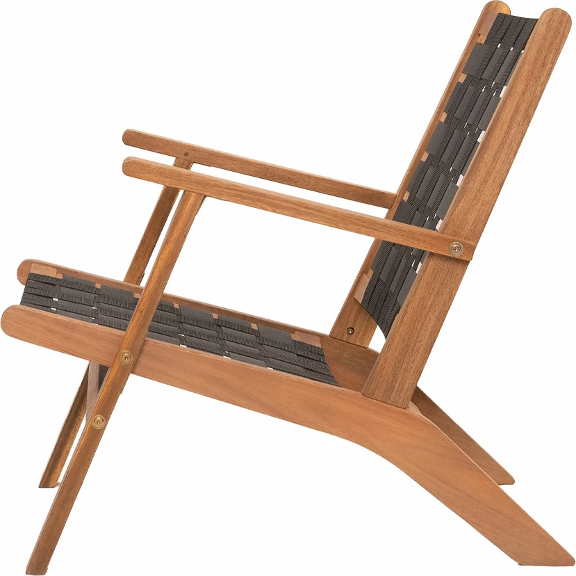 Karrige e ulët Hastag, ngjyrë e zezë-natyrale, 60x76x73