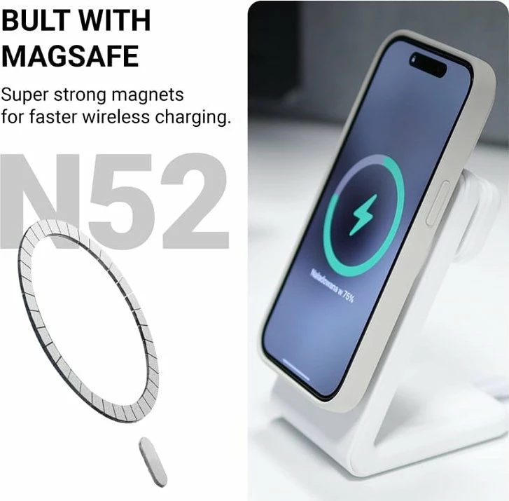 Mbështjellës Crong Color Cover Magnetic për iPhone 16, MagSafe, silikon anti-shok, Sand Pink