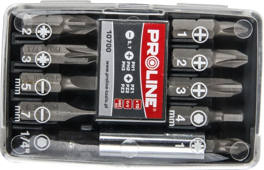 Set bitash për kaçavidë Proline 10699, 10 copë me mbajtës magnetik