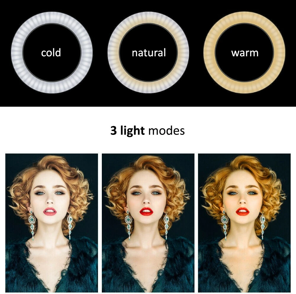 Dritë unazore LED 10", Maclean MCE610, 12W, tripod deri 110 cm, USB 5V, e zezë, set me mbajtës celulari dhe telekomandë Bluetooth