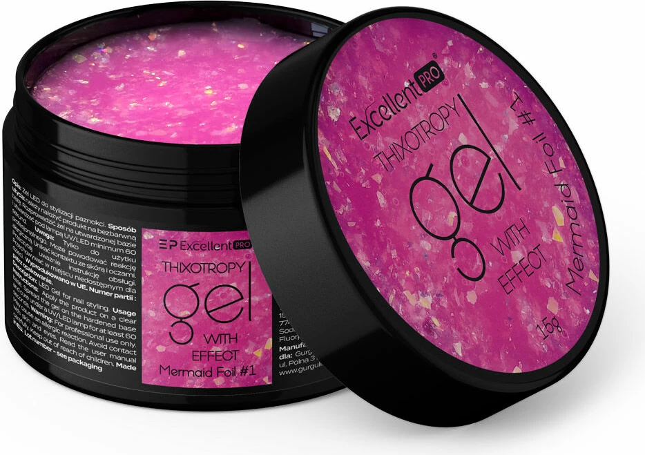 Xhel ndërtues për thonj për femra Excellent PRO Mermaid Foil #1, 15g