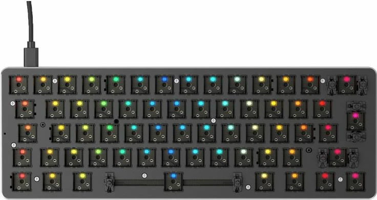 Tastierë mekanike gaming Glorious GMMK-COMPACT-RGB, e zezë