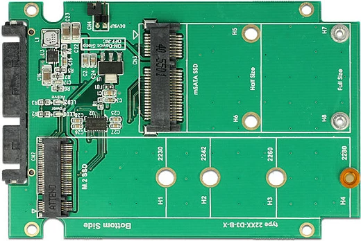 Adapter SATA DeLOCK 62866 për SSD M.2 SATA/mSATA, 6 Gbit/s, zi/jeshile