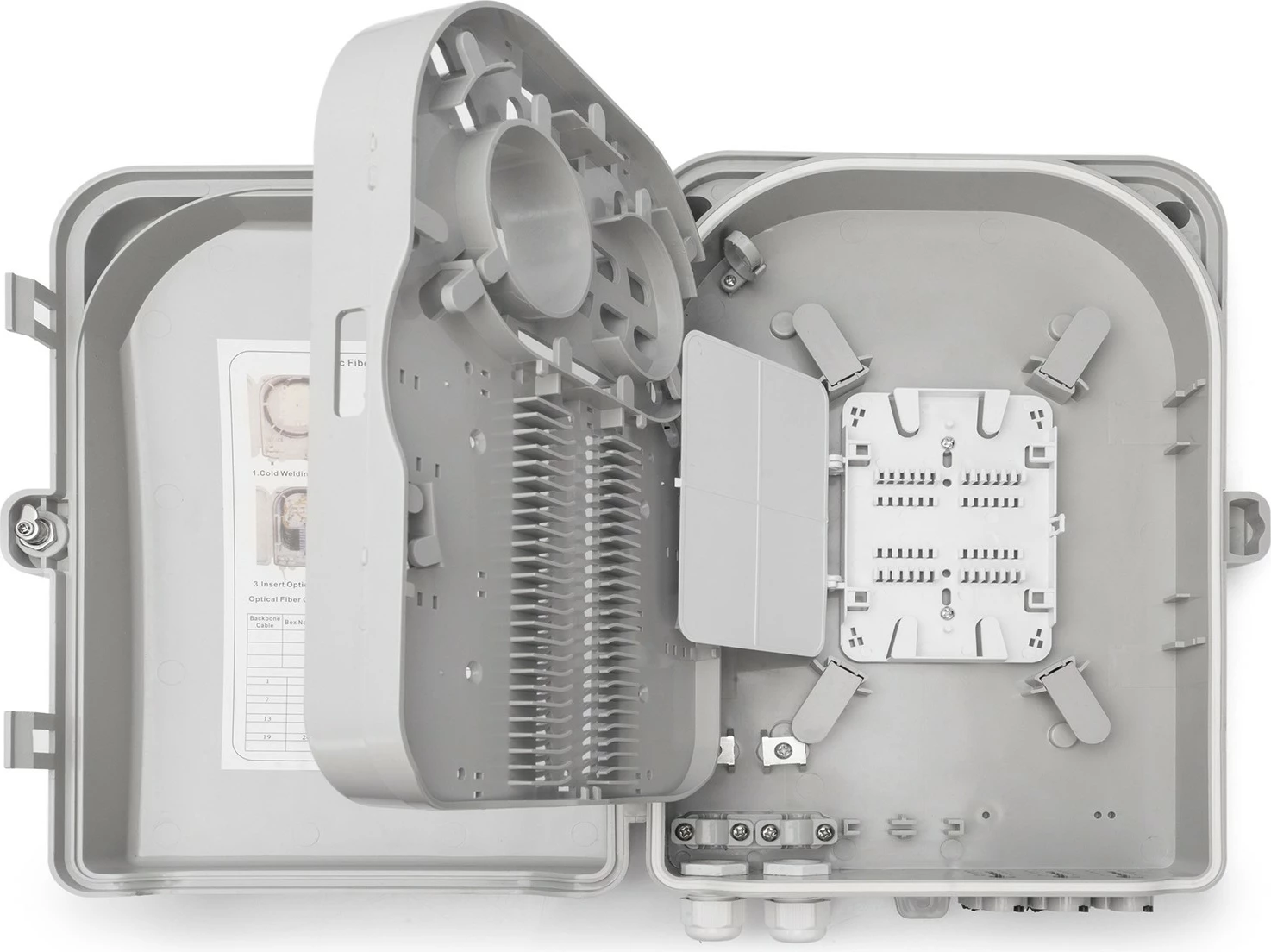 Kutia shpërndarëse FTTH Digitus, 24 porta LC/SC, për jashtë, gri