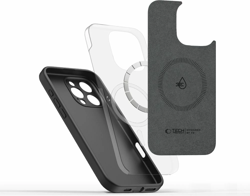 Mbështjellës Tech-Protect Liquid Silicone MagSafe për iPhone 16 Pro, Zi