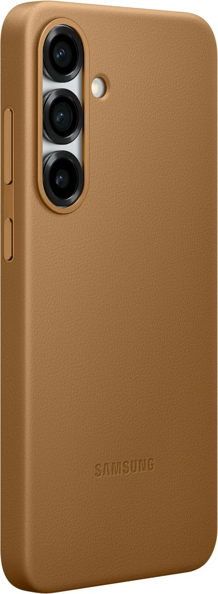 Mbështjellës Samsung Galaxy S25+, lëkurë artificiale, kafe