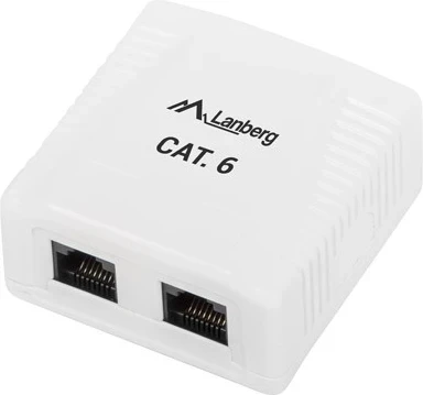 Prizë Lanberg 2 x RJ45, kat.6, për montim në sipërfaqe