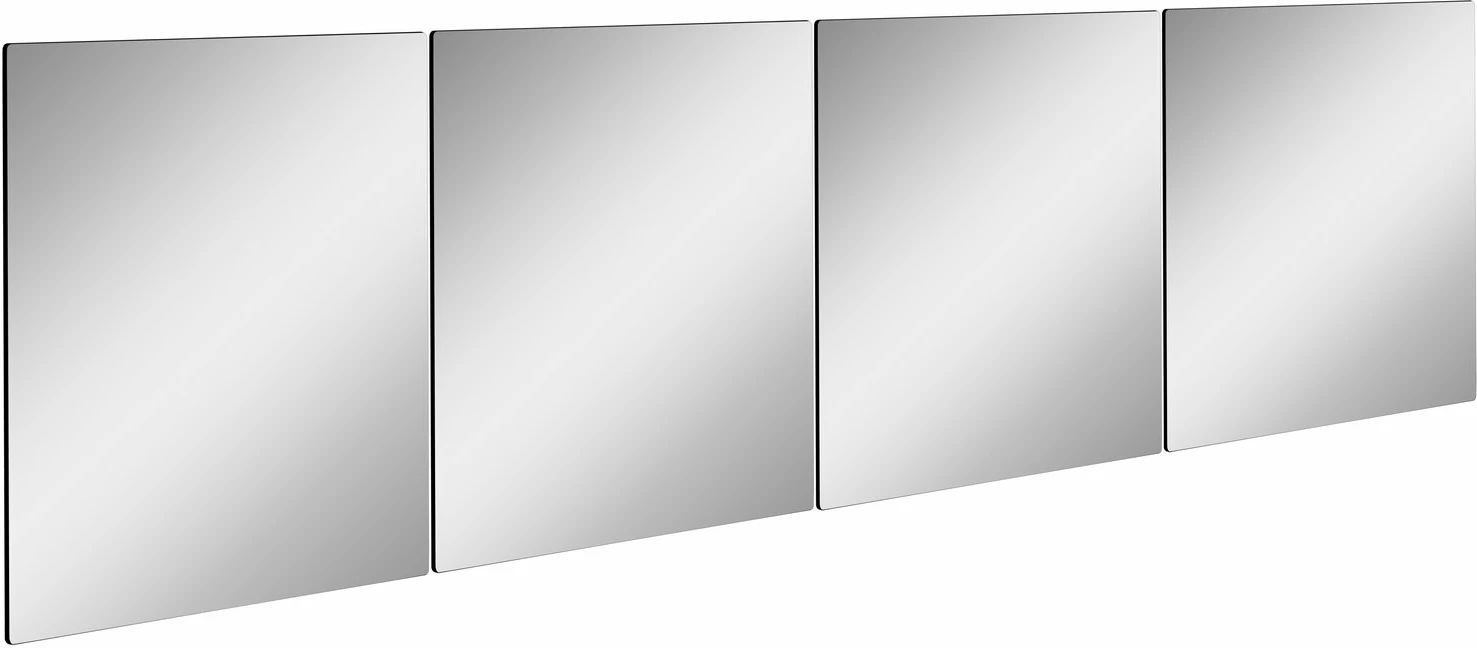 Pasqyrë drejtkëndëshe, 4 copë, ngjyrë argjendi, 30x120cm