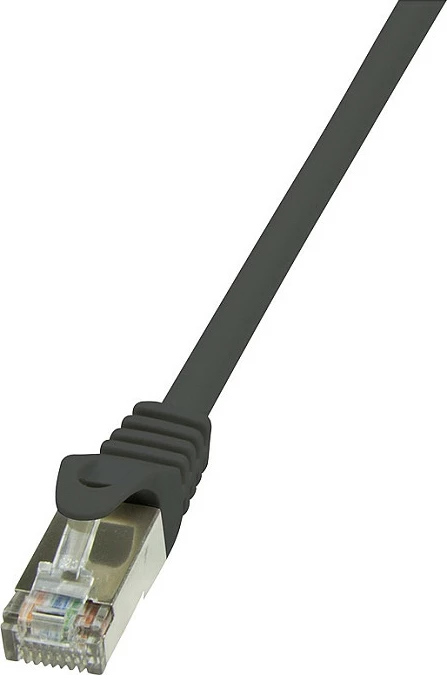 Kabllo LAN LogiLink Patch Cat6 F/UTP 0.25m, e zezë