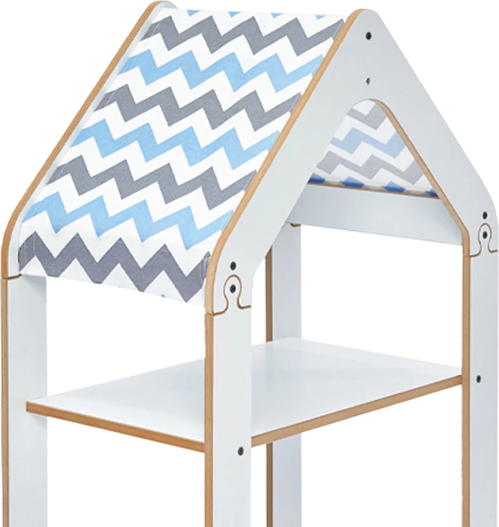 Raft Montessori Zoilen, bardhë-blu, mdf, 50x30x80cm