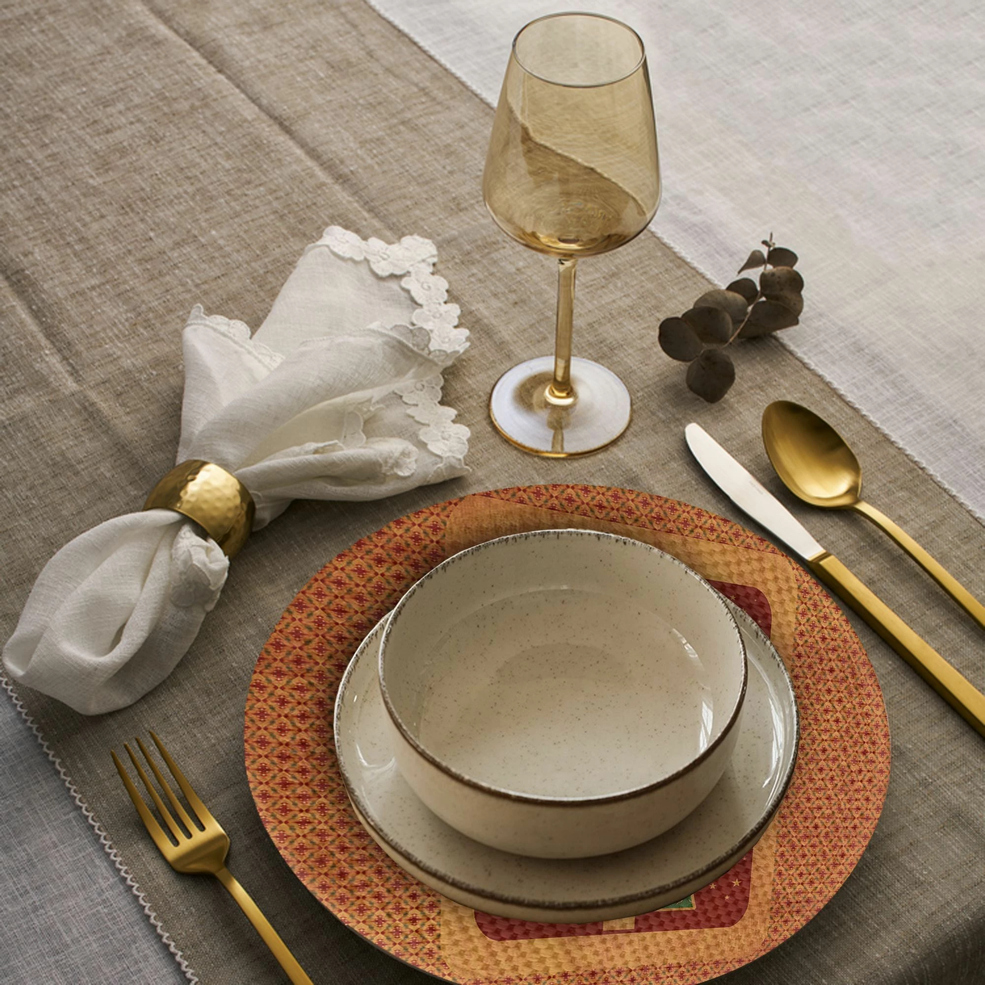 Set nënshtruesish tavoline Hermia Concept, shumëngjyrësh, 4 copë, 37cm