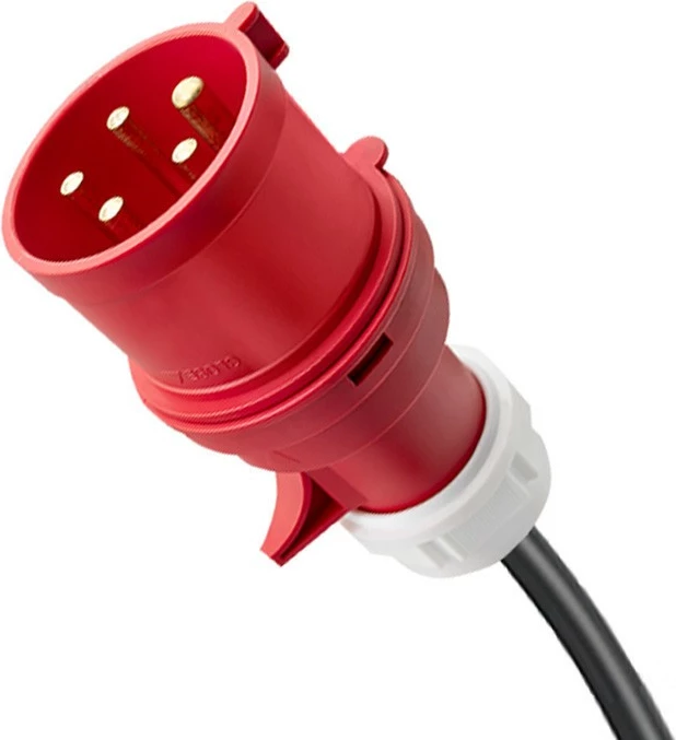 Karikues mobil për automjet elektrik Qoltec 52436, Type 2, 11kW 400V trefazor, Wi‑Fi TUYA Smart Life, ekran LCD 2.4", kabllo 5m, IP65 IK09, i zi/jeshil