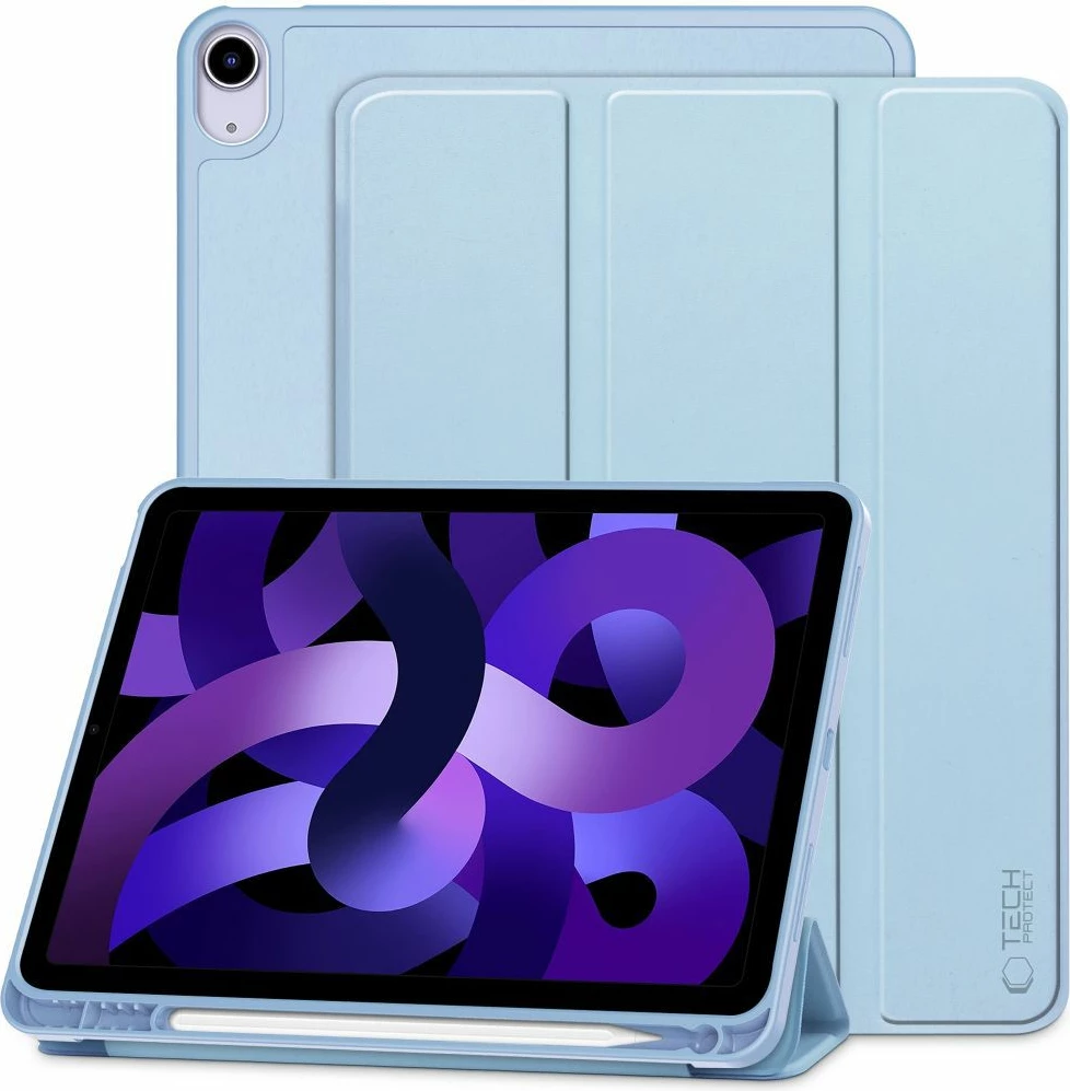 Mbështjellës Tech-Protect SC Pen për iPad Air 10.9" 2020-2022 / 11" 2024, silikon, kaltër e çelët