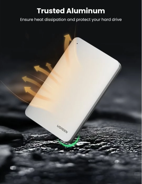 Kasë UGREEN 70499 për HDD/SSD 2.5" SATA, USB-C 3.1 Gen2, UASP, deri 6TB, argjend, me kuti