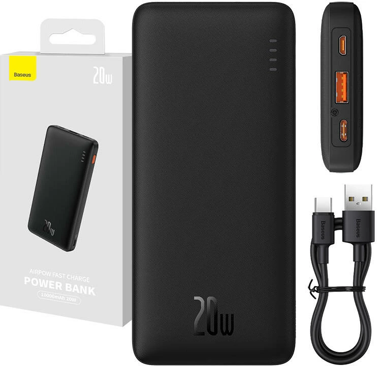 Powerbank Baseus Airpow 10000mAh, 20W, e zezë
