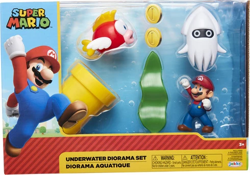Super Mario Underwater 2.5' Figure Diorama Play Set