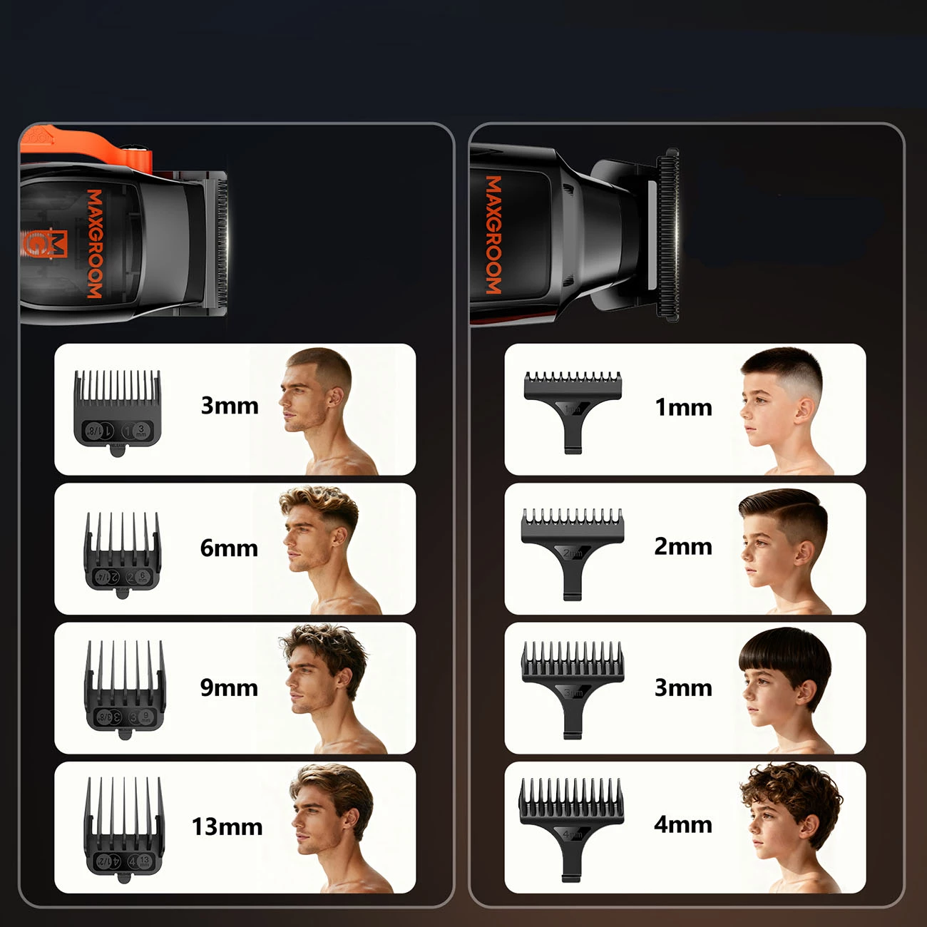 Set makinash rroje MAXGROOM WF-3908 multifunksionale me trimer, 2x2000 mAh, USB-C, me display, 100 min, e zezë