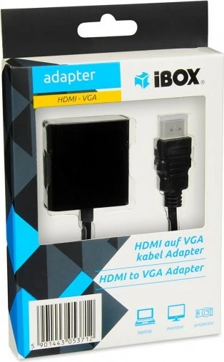 Përshtatës iBox  HDMI Type A, VGA, i zi 