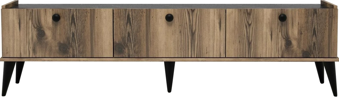 Komodë TV Hanah Home, Lidya, ngjyrë arrë dhe mermer, 180x49x35cm
