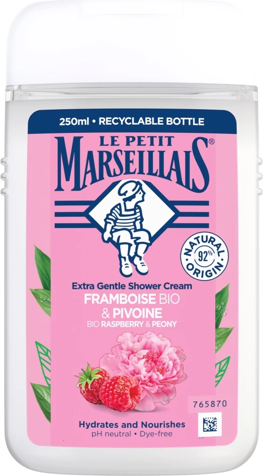 Xhel dushi për femra Le Petit Marseillais Raspberry & Peony, 250ml