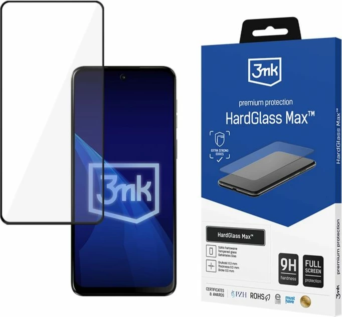 Mbrojtës xhami i fortë 3mk HardGlass Max për Motorola Moto G55 5G, i zi