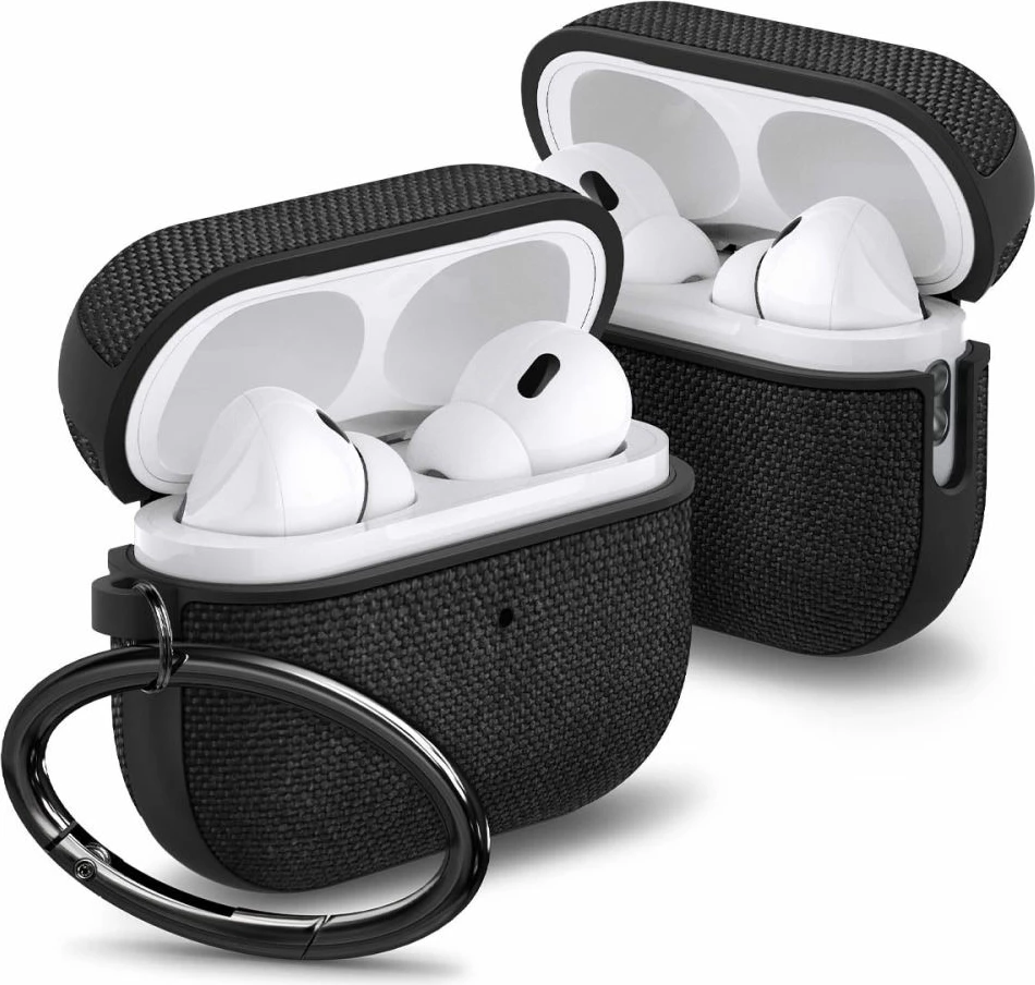 Mbështjellës Spigen Urban Fit për AirPods Pro/Pro 2, me unazë, Zi