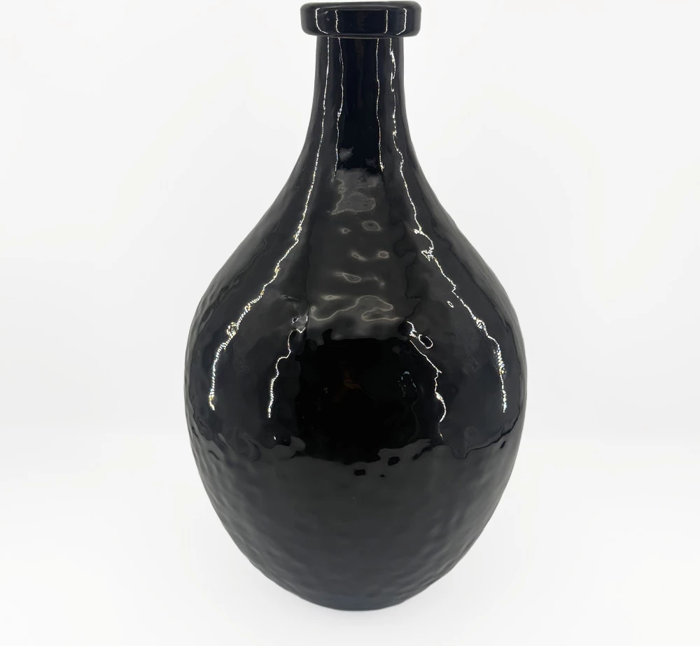 Vazo FLACON qelqi, ngjyrë e zezë, 27.5x27.5x46cm