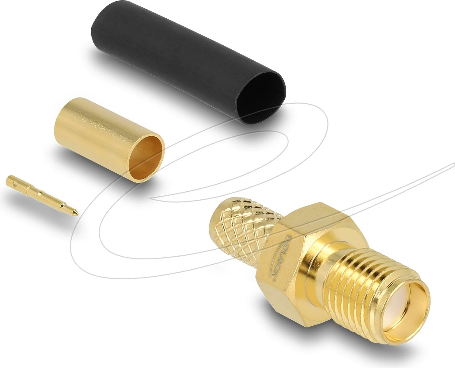 Konektor RF DeLOCK 91791, RP-SMA, 50Ω, i artë