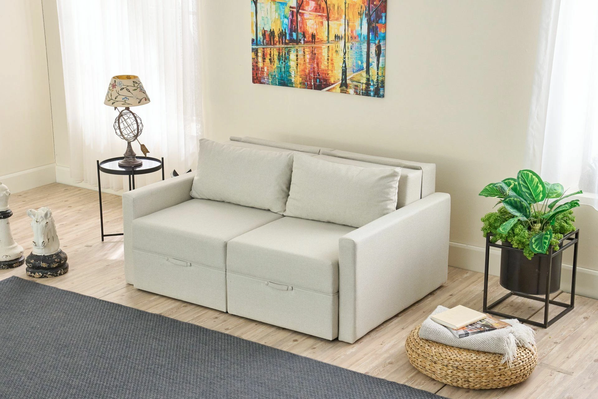 Divan-krevat dy vendësh, Atelier del Sofa, Saros, krem