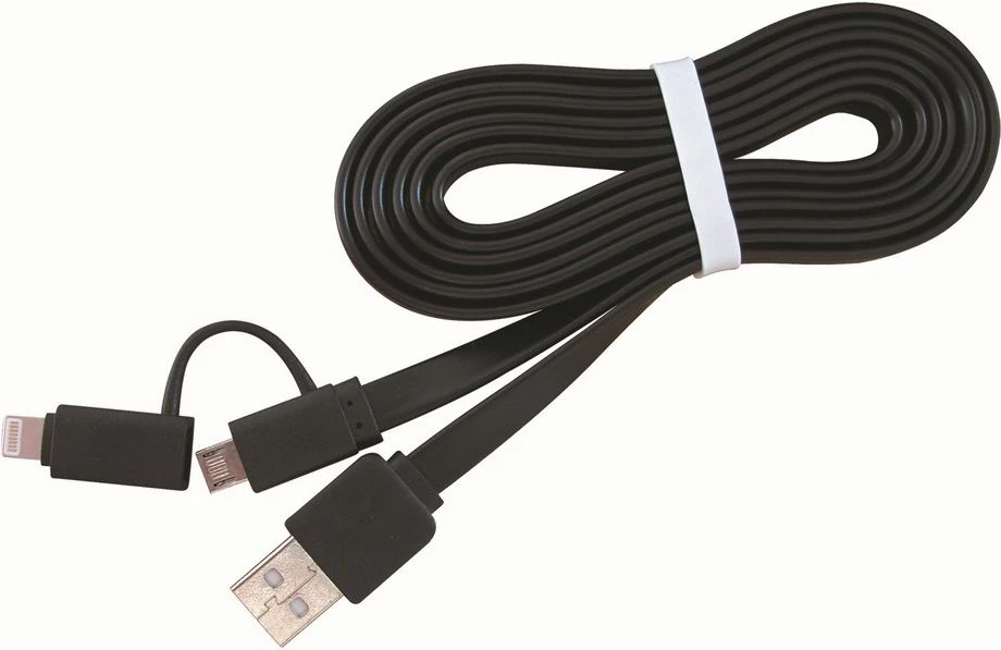 Kabl USB Gembird CC-USB2-AMLM2-1M 1 m USB-A në Lightning/Micro USB, USB 2.0, i zi