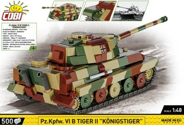 Set blloqesh Cobi Tiger II Königstiger, Historical Collection, 500 pjesë, Kamuflazh