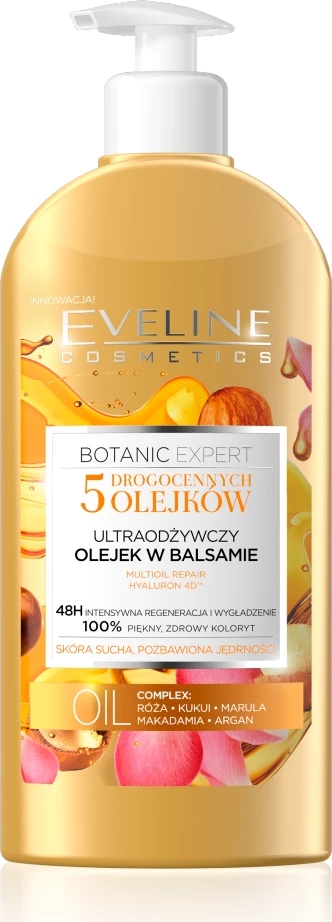 Balsam trupi për femra Eveline Cosmetics Botanic Expert 5 Precious Oils Ultra-Nourishing Oil in Balm, 350ml