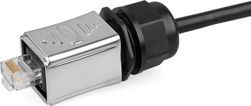 Konektor industrial RJ45 GoodConnections S6, IP65/IP67, metal, gri