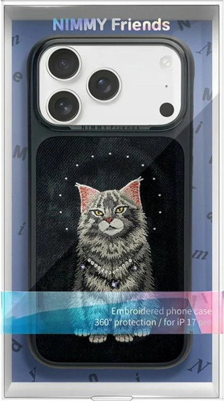 Kapak MagSafe Nimmy Lucky Fashion Cat për iPhone 17 Pro, i zi