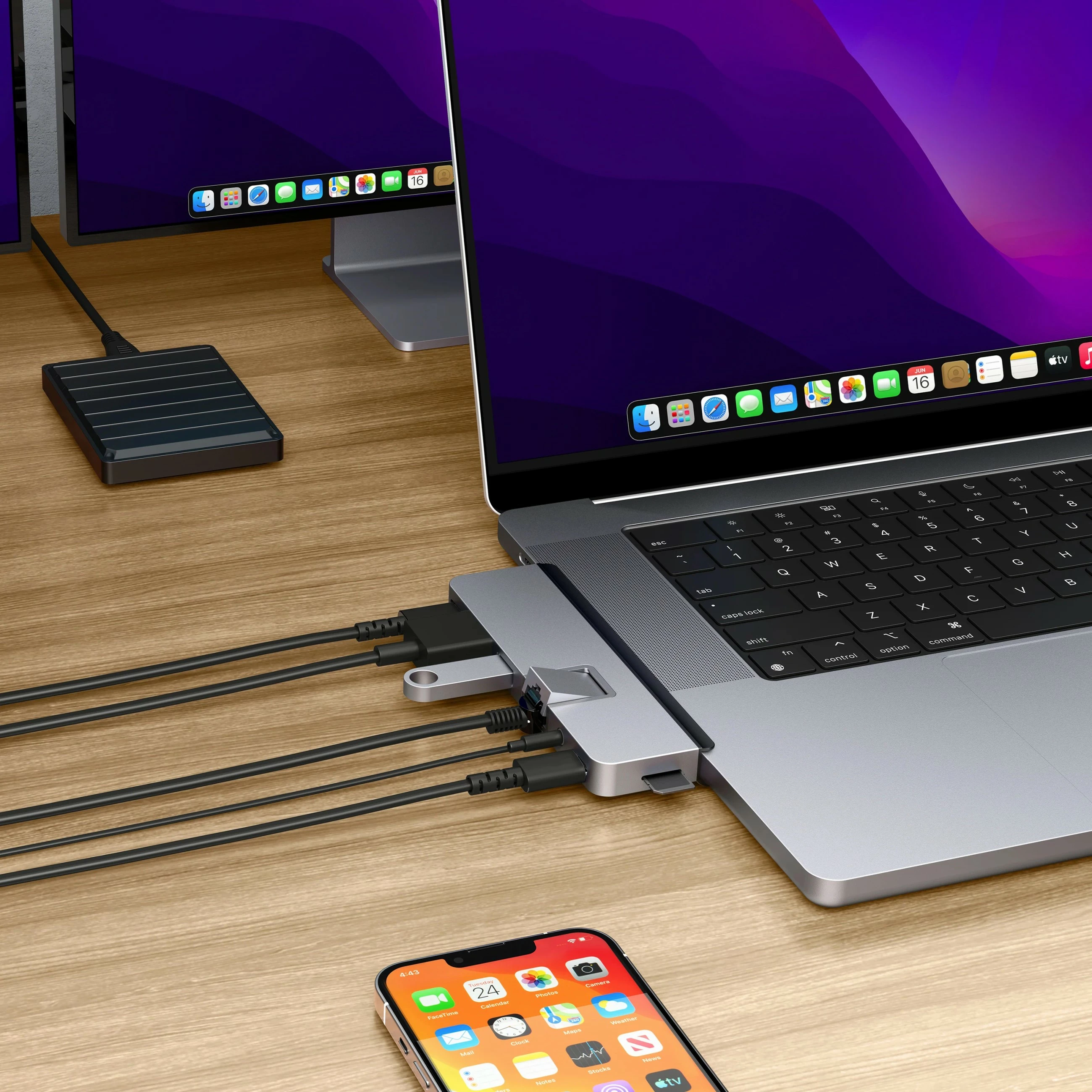 Stacion dokimi Targus HyperDrive Dual USB-C TB, 7 porte, 6K Ultra HD, gri