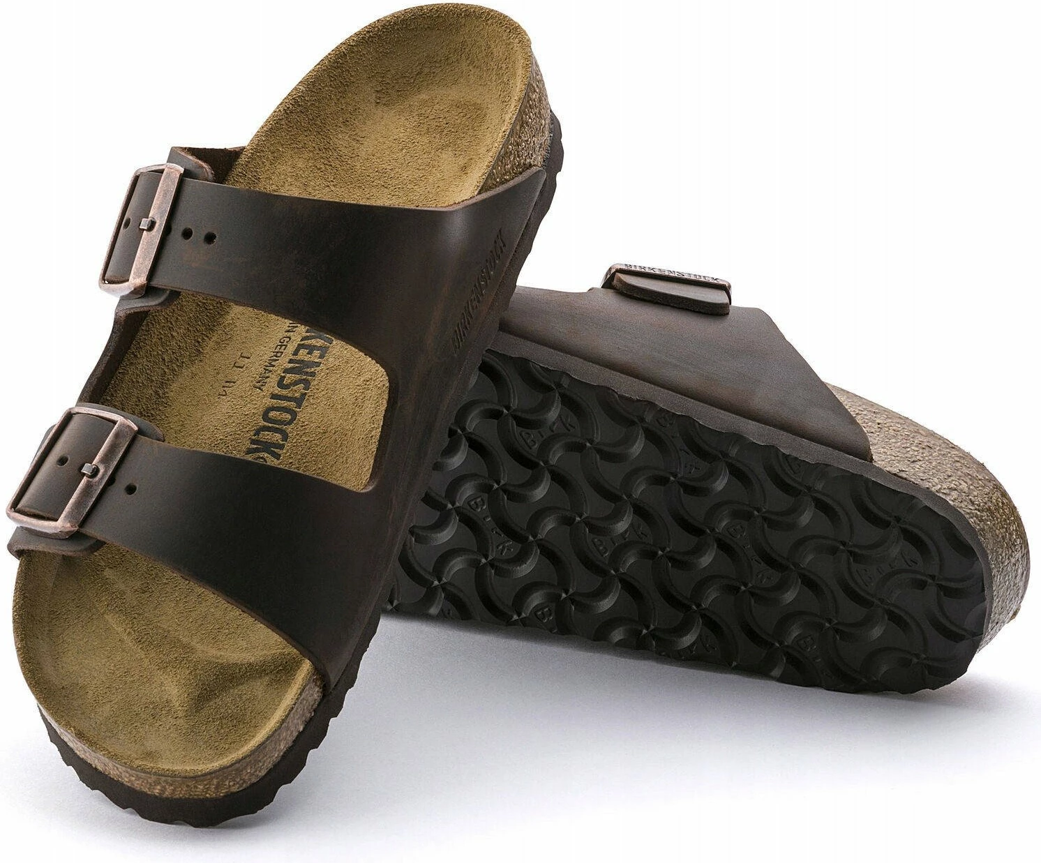 Sandale Birkenstock Arizona 52531, nr. 47, lëkurë nubuk e vajosur, shollë EVA, kafe