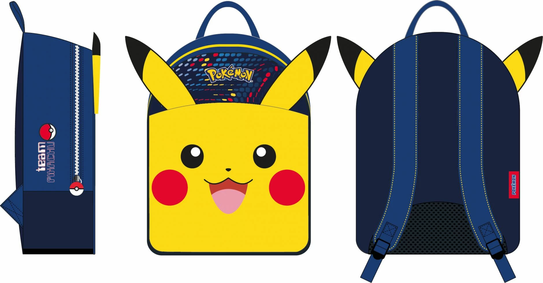 Çantë shpine junior La Plume Doree Pokemon Pikachu 32 cm, blu