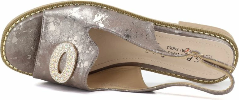 Sandale të sheshta femra S.Barski 61-6040, me dekor pewter
