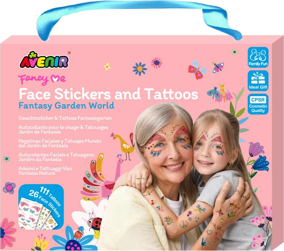 Set ngjitësash dhe tatuazhesh për trup MG DYSTRYBUCJA, 111 tatuazhe + 26 ngjitësa, shumëngjyrëshe