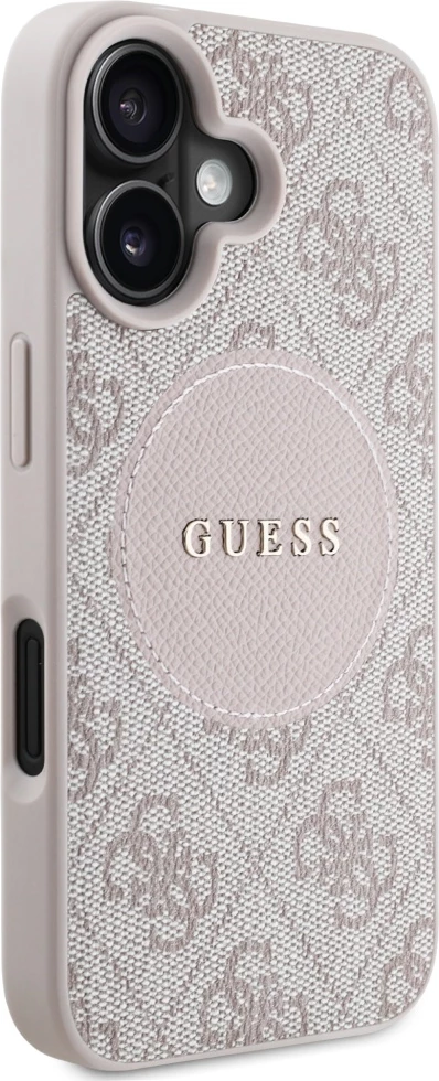 Mbështjellës Guess 4G Circle Classic Logo MagSafe për iPhone 16, Rozë