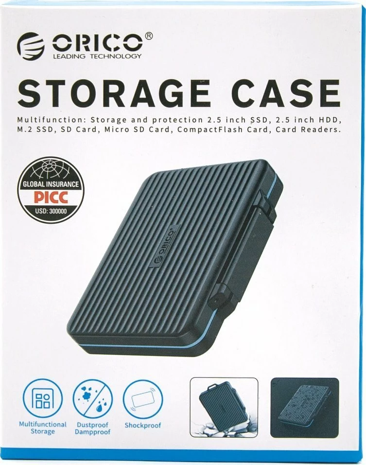 Kuti për karta SD/microSD Orico PHCD-3-BK-BP, për 12 SD + 12 microSD, me karabiner, e zezë