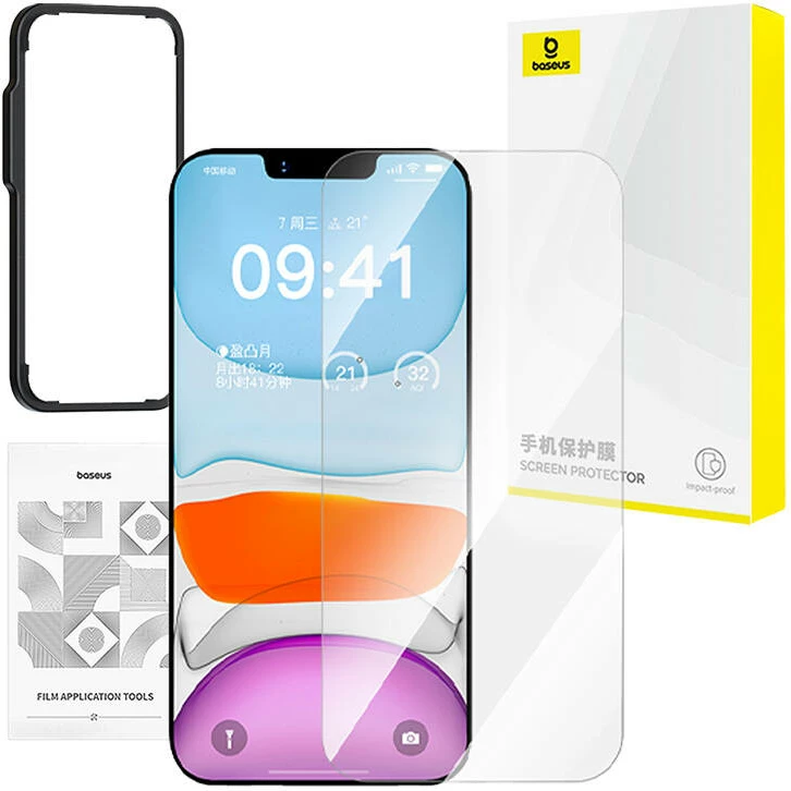 Xham i temperuar Baseus Superior HD për iPhone 11 Pro/X/XS, Transparent, me set pastrimi dhe EasyStick