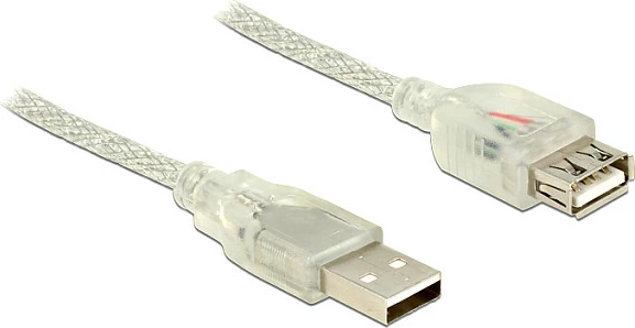 Kabëll zgjatues USB DeLOCK USB 2.0 A mashkull-në-femër 1.5m, transparent