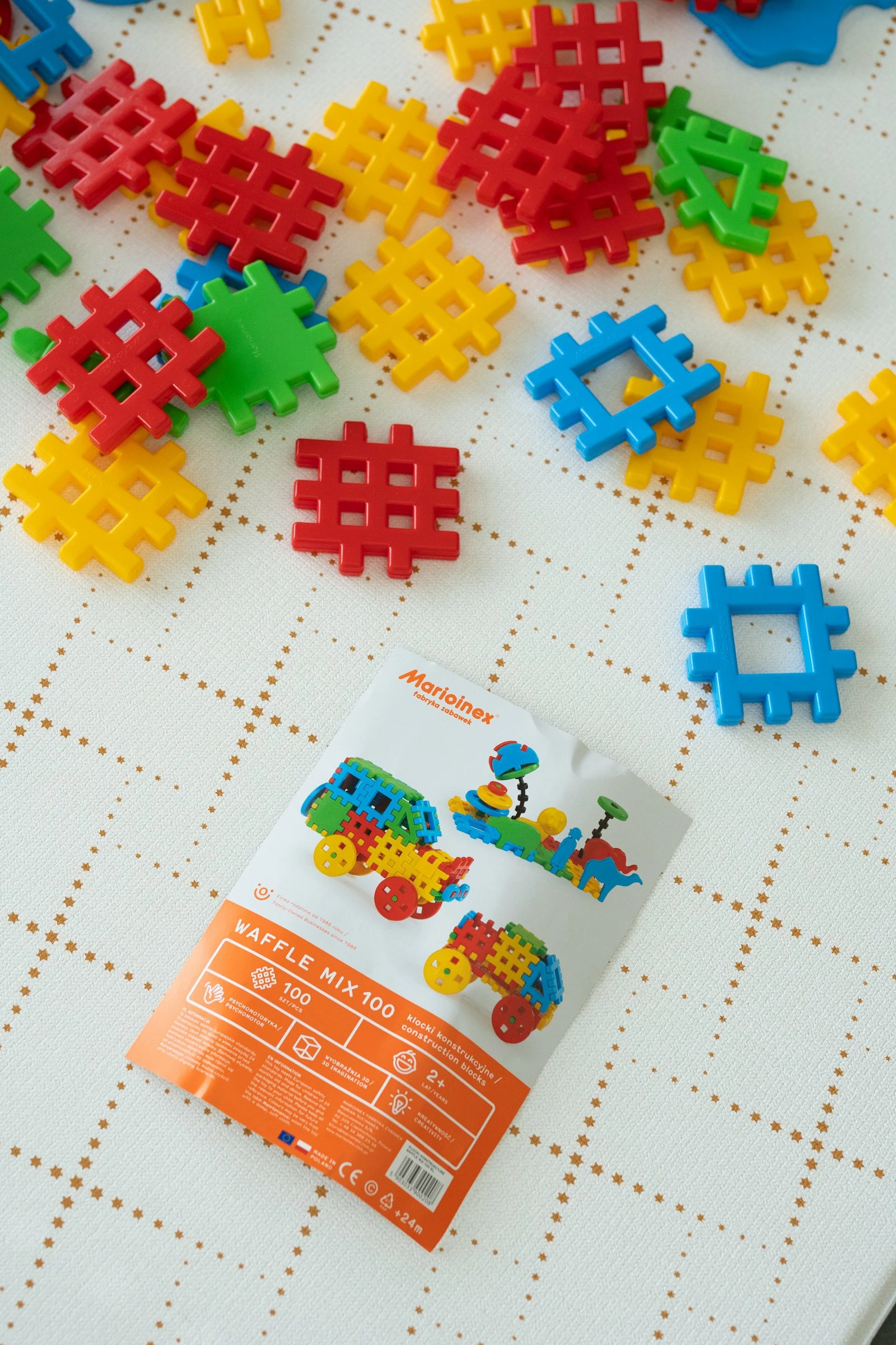 Kocka ndërtimi Marioinex Waffle Mix 100, 100 elemente, plastikë, shumëngjyrëshe (set)