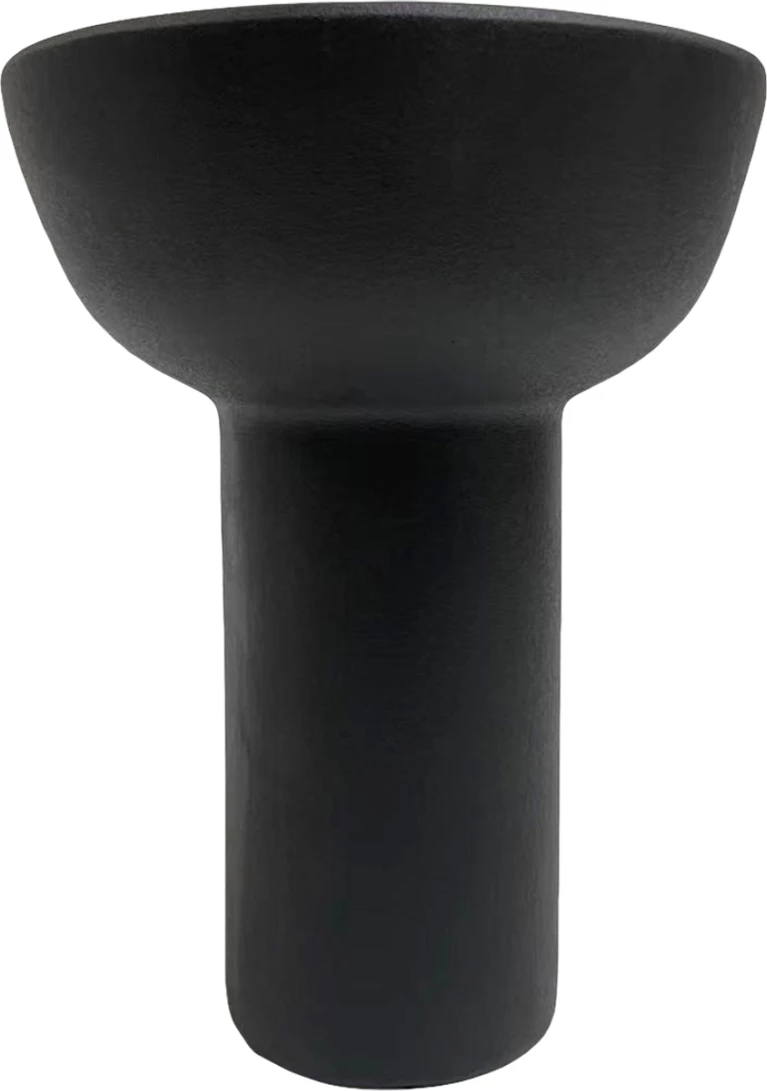 Dekor tavoline prej qeramike, ELENDIL, FH4603.02, ngjyrë e zezë mat, Φ20.5x26.5H cm