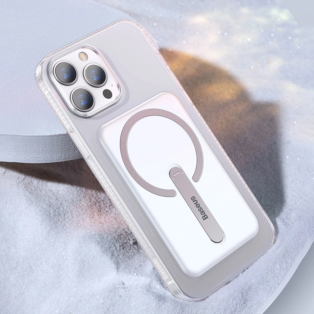 Mbështjellës magnetik Baseus për iPhone 13 Pro 6.1" (2021), me mbajtëse, Transparent