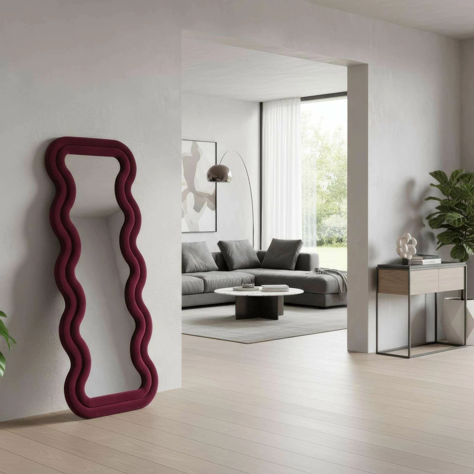 Pasqyrë Cheval, ngjyrë e kuqe Claret, Skye Decor, 65x170cm