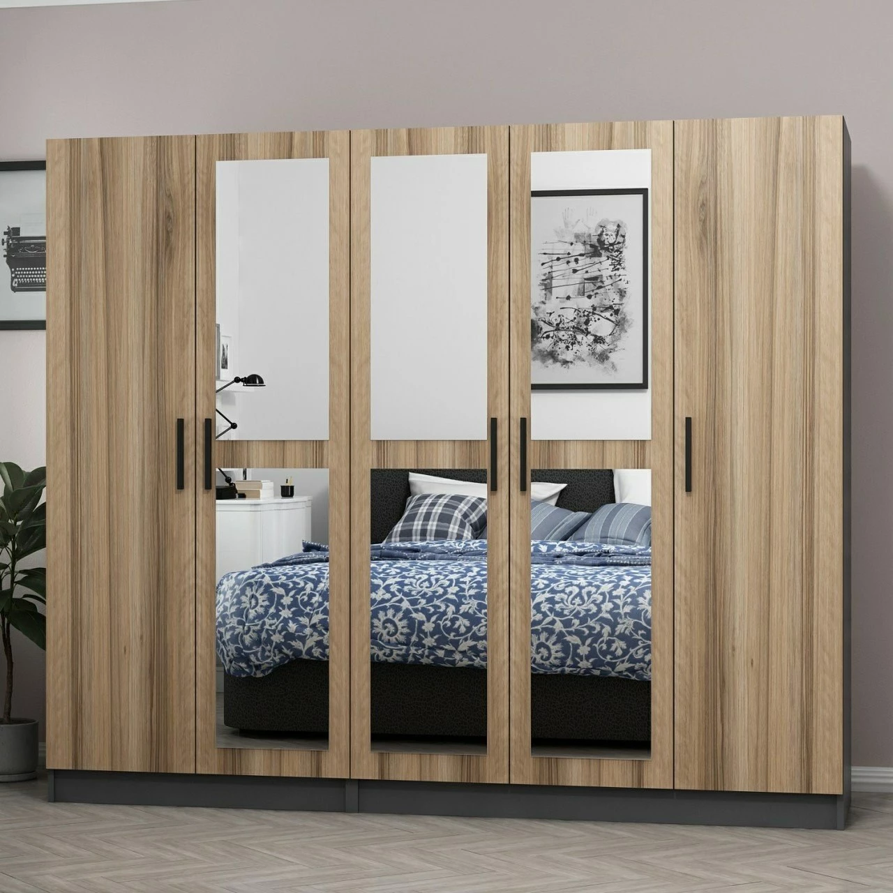 Dollap Skye Decor, ngjyrë dore, 225x190x52cm